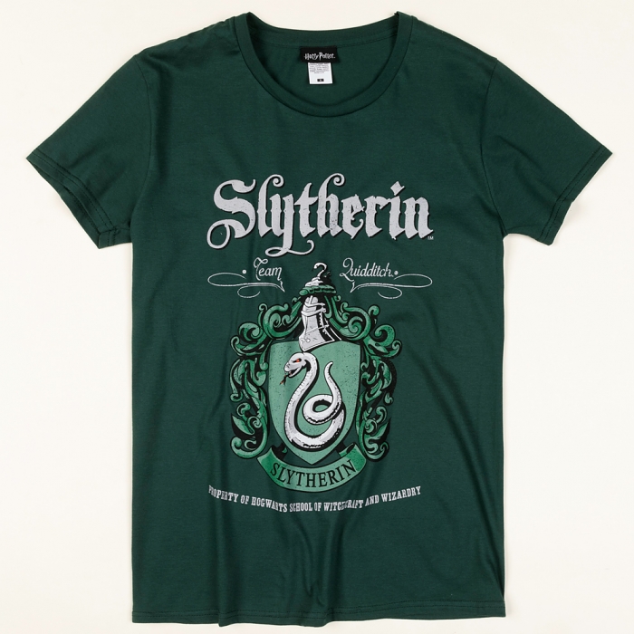Official Harry Potter Slytherin Crest Dark Green T-Shirt : M | eBay